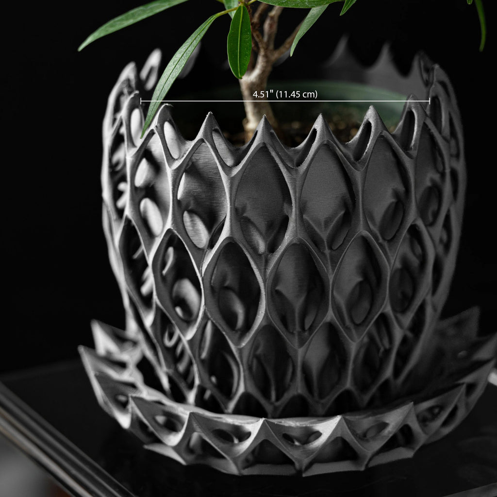 モダンミニマリスト3Dプリント植木鉢（インベーダー） 