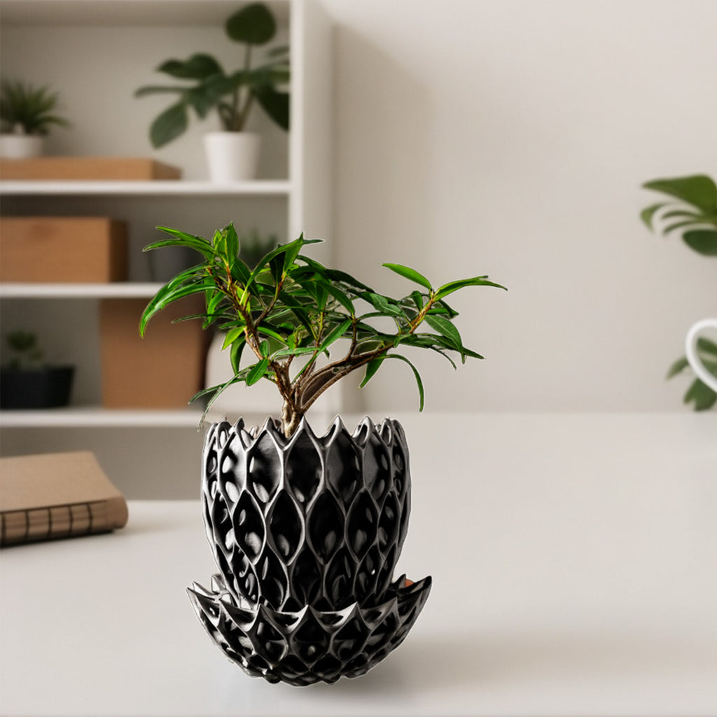 モダンミニマリスト3Dプリント植木鉢（インベーダー） 