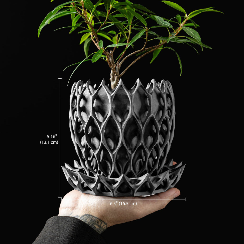 モダンミニマリスト3Dプリント植木鉢（インベーダー） 