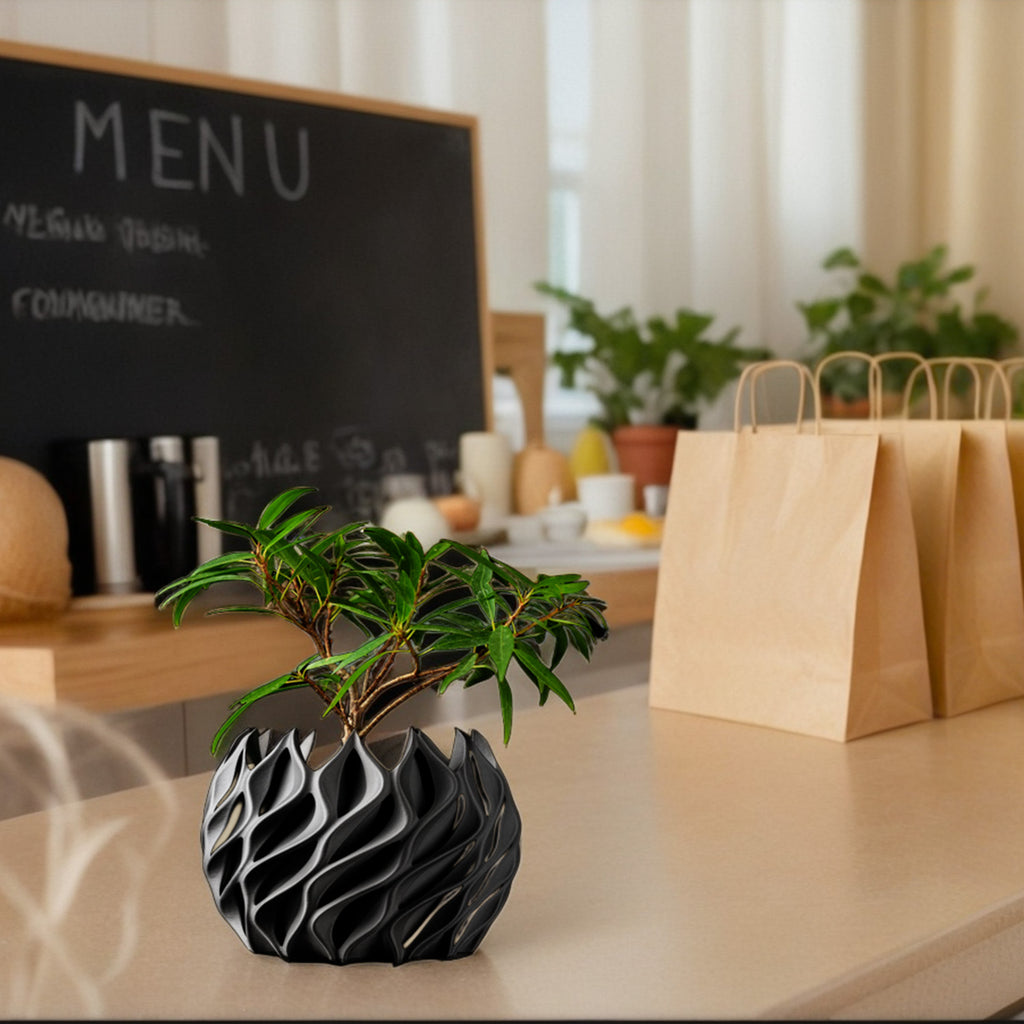 モダンミニマリスト 3D プリント植木鉢（ツイスト） 