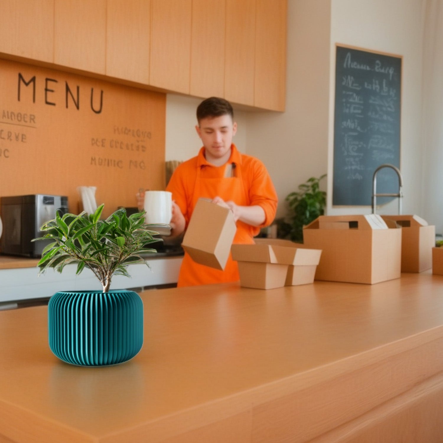 モダンなミニマリスト 3D プリント植木鉢 (Narvo) 